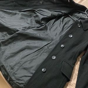 Stile Benetton Womens Fitted Black Wool Peacoat in Size 2 / XS Extra Small